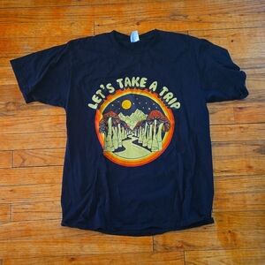 Lets take a trip mushroom large shirt